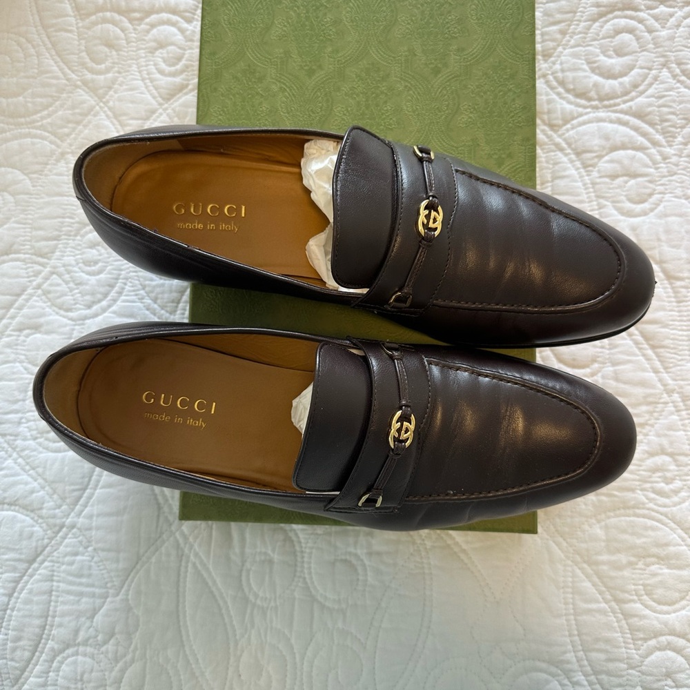 Gucci Men's Cocoa Brown Leather Loafers